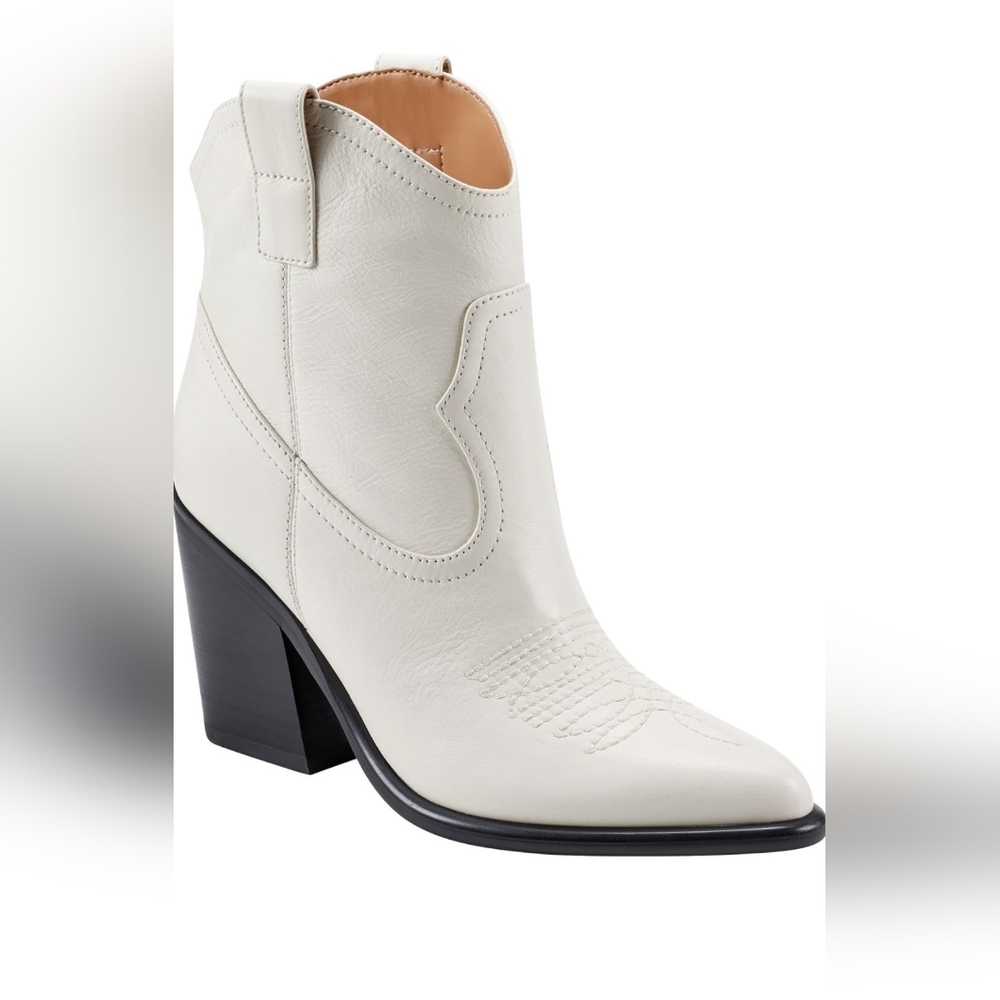 Marc Fisher White Heeled Ankle Boots